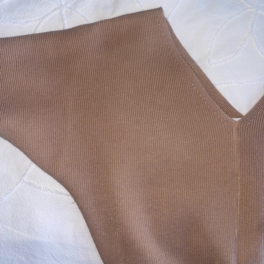 Off the shoulder, cropped, knit sweater